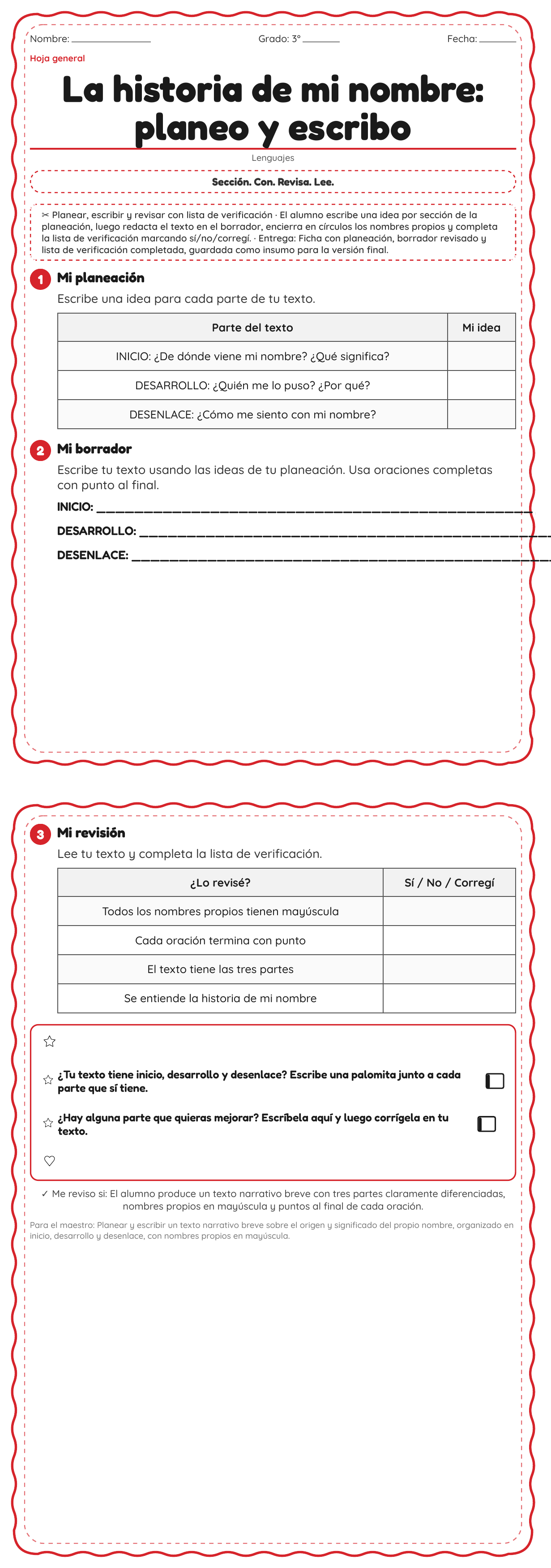 La historia de mi nombre: planeo y escribo